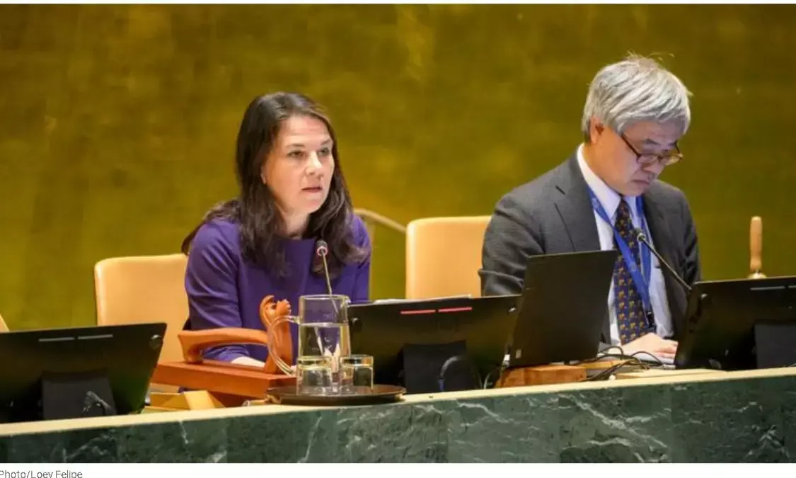 UNGA President Annalena Baerbock and Security Council President Michael Imran Kanu