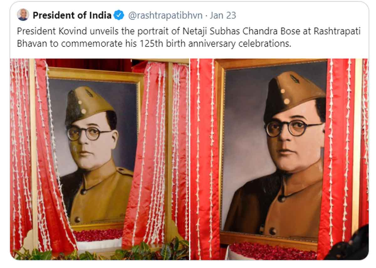नेताजी सुभाष चंद्र बोस के चित्र को लेकर अब विवादों में राष्ट्रपति कोविंद