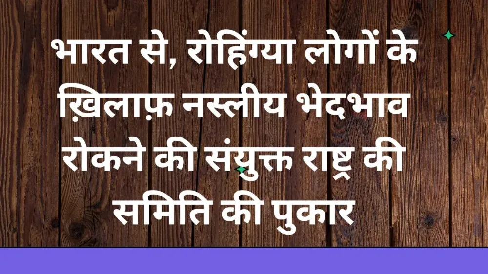 रोहिंग्या शरणार्थियों खिलाफ भेदभावपूर्ण हेट स्पीच पर संयुक्त राष्ट्र की समिति की आपत्ति