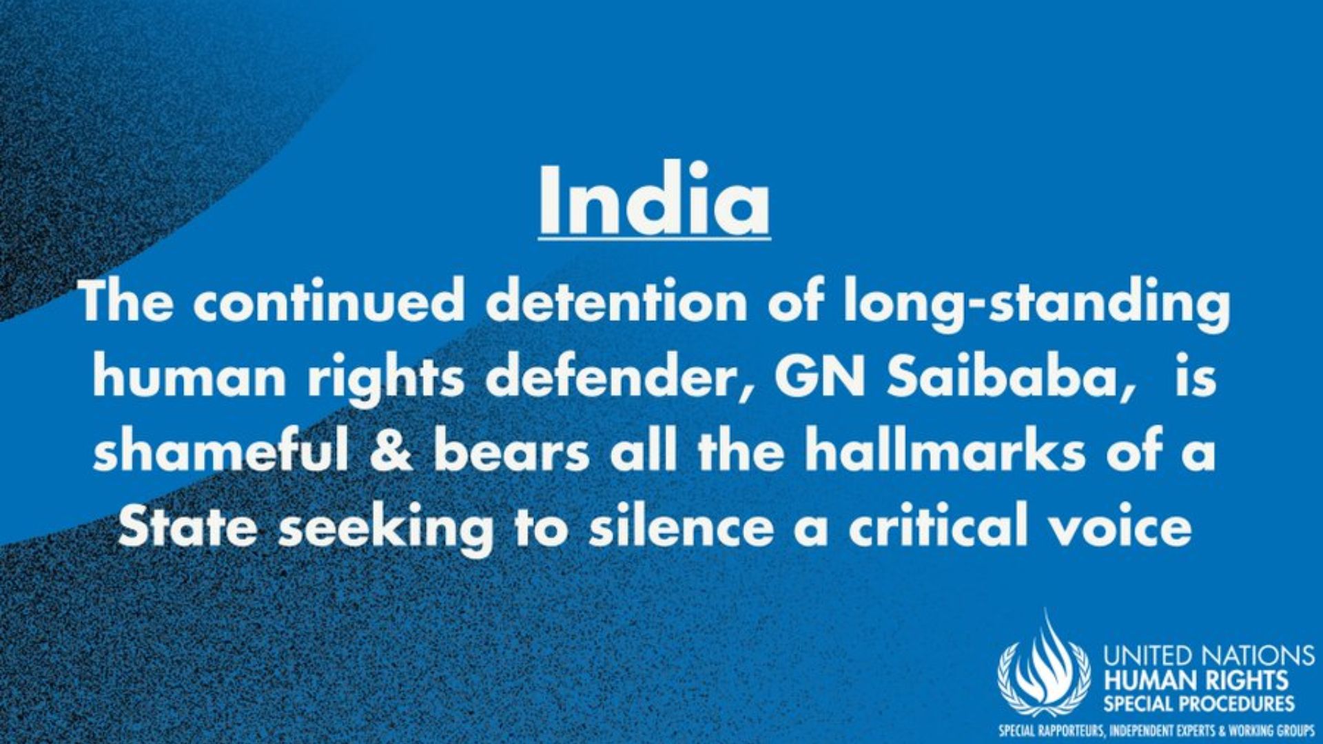 जीएन साईबाबा को हिरासत में रखा जाना, एक अमानवीय व बेतुका कृत्य : संयुक्त राष्ट्र