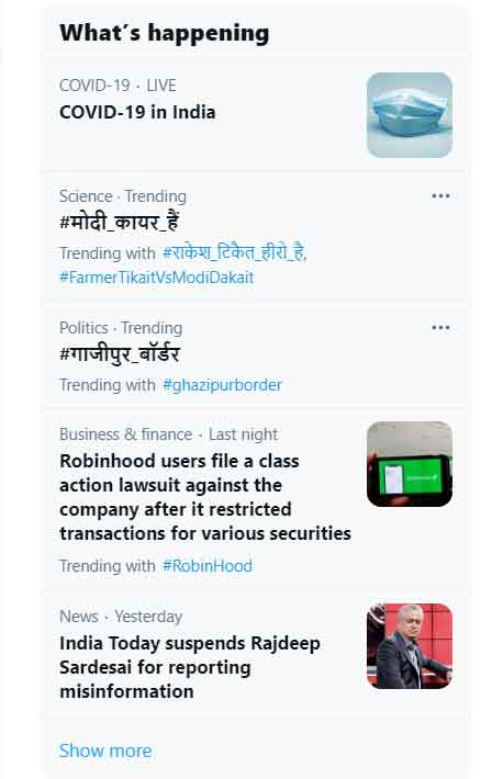 #मोदी_कायर_हैं ने #राकेश_टिकैत_हीरो_है, को पछाड़ा